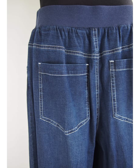 「接触冷感 WASH DENIM」タックワイドパンツ