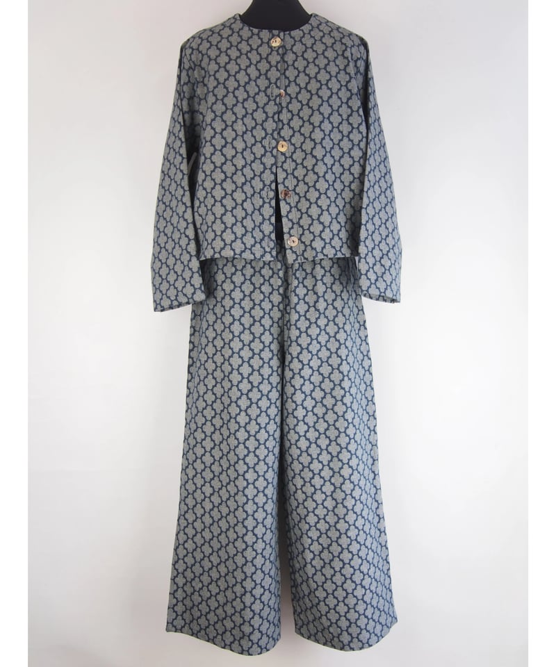 フラワージャガードDENIM」セミワイドパンツ | GIPSY BLUE