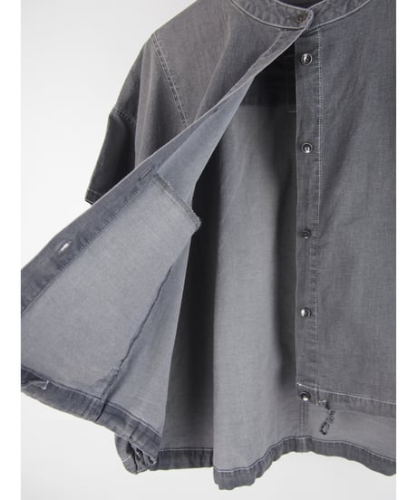 「接触冷感 WASH DENIM」バックデザインオーバーブラウス
