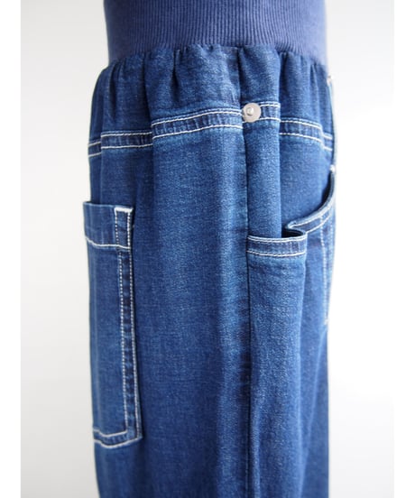 「接触冷感 WASH DENIM」タックワイドパンツ