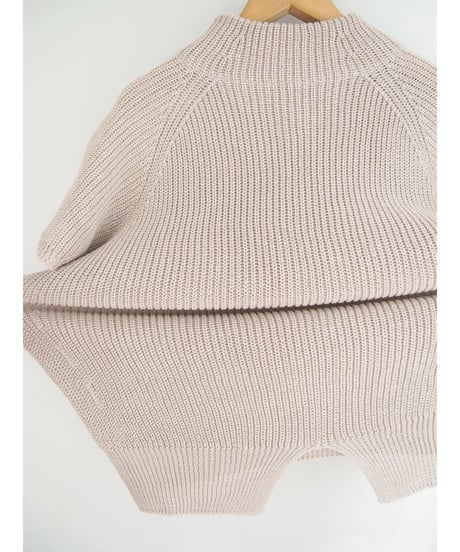 【日本製】「コットン100％畦」バックスリットプルオーバー ( Whole Garment Knit )