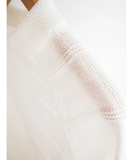 【日本製】「コットン100％天竺ガーター」ボーダープルオーバー ( Whole Garment Knit )