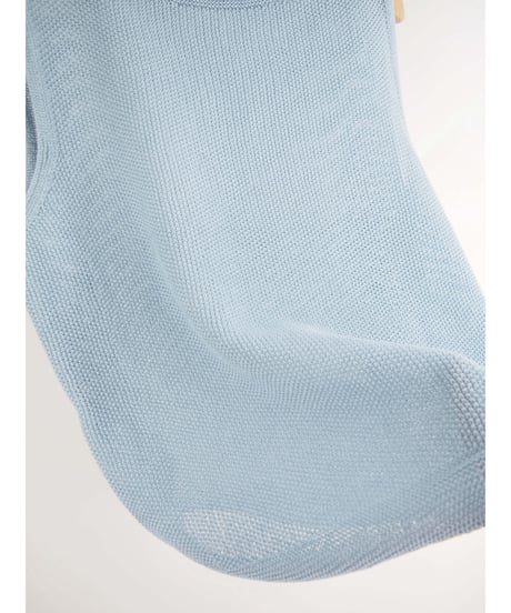 【日本製】「コットン100％鹿の子」モックネックベスト ( Whole Garment Knit )