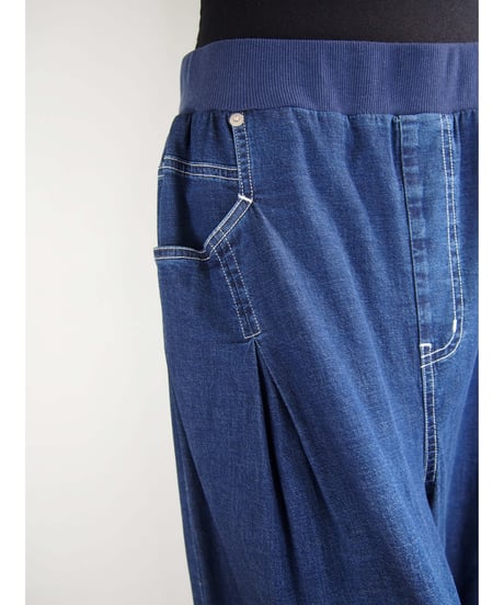 「接触冷感 WASH DENIM」タックワイドパンツ