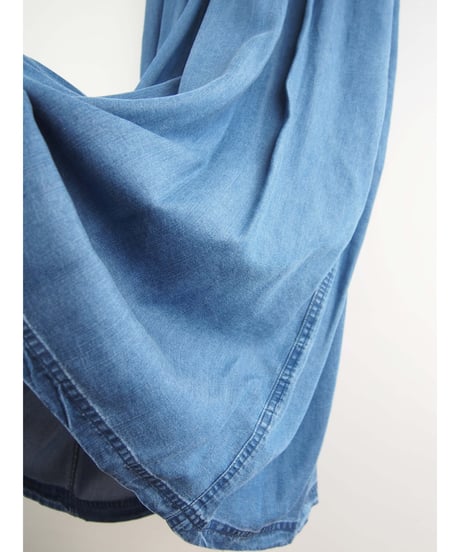 「接触冷感セルロース WASH DENIM」タックフレアーワンピース
