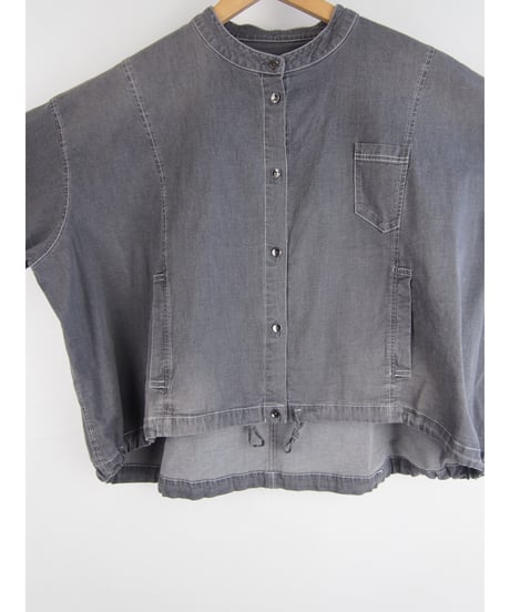 「接触冷感 WASH DENIM」バックデザインオーバーブラウス