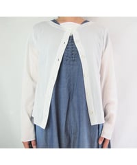 《新色追加》【日本製】「綿ストレッチサラチュール」長袖カーディガン
