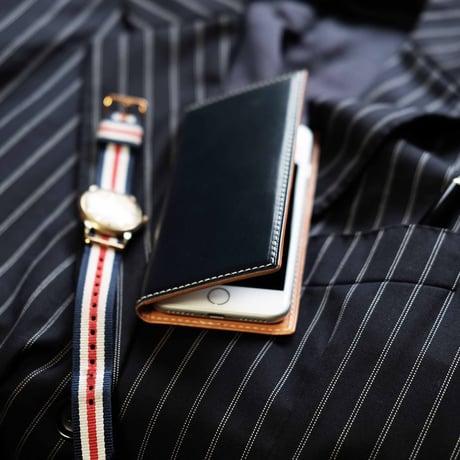 イングリッシュブライドル　スマートフォンケース　ネイビー　iPhone各モデル対応