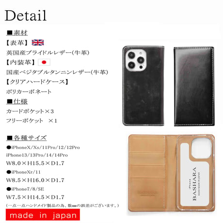 イングリッシュブライドル　スマートフォンケース　ブラック　iPhone各モデル対応