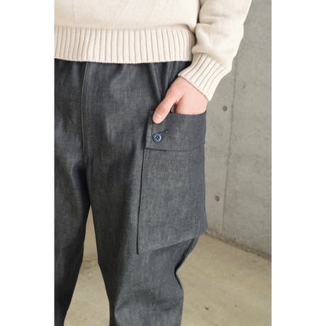 P A C S - Double Pocket Cargo Pants (Khaki Denim)