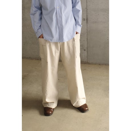 P A C S - Double Pocket Cargo Pants (Khaki Denim)