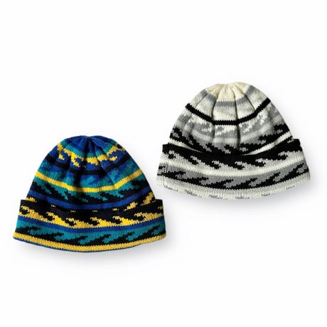 国産】 PACS / WAVE BEANIE Blue ビーニー ニット帽 - 帽子