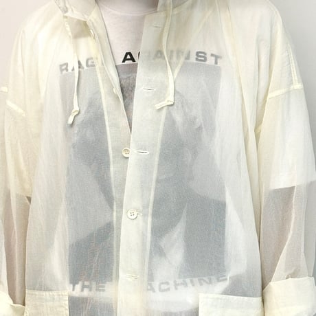 P A C S - Sheer Hooded Jacket  (WHT)