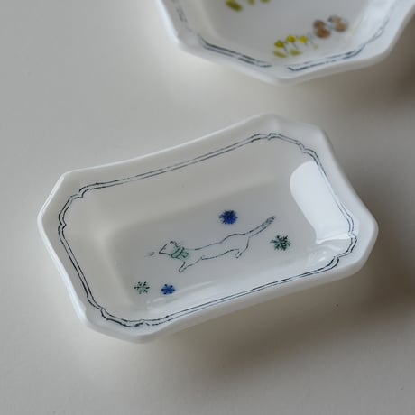 色絵豆皿 オコジョ/戸島邦子　025478-2-841