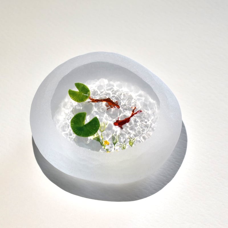 久保裕子 水皿 ヒブナ 石文鎮 ペーパーウェイト 久保裕子 石文鎮