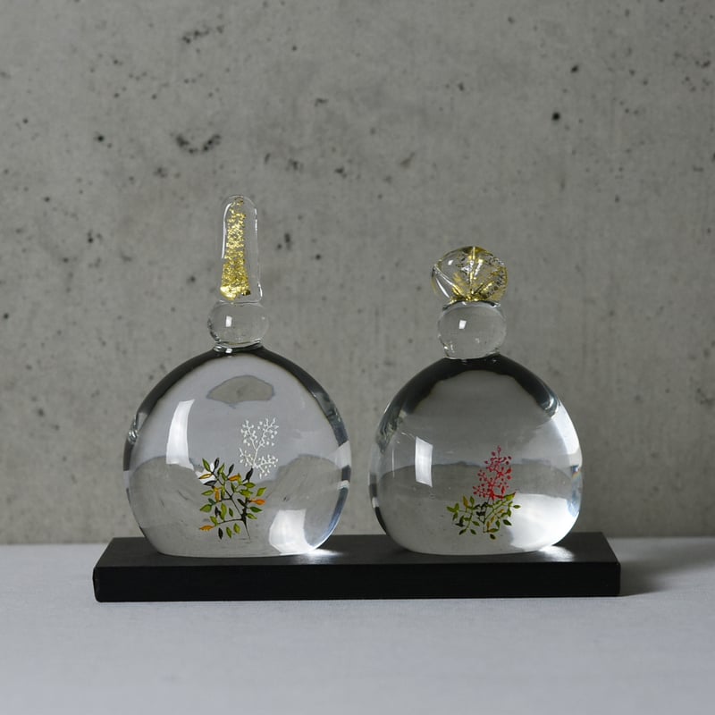 金津沙矢香 南天のおひなさま お雛様 南天のおひなさま/金津沙矢香 024799-5-164 | 富山ガラス工房