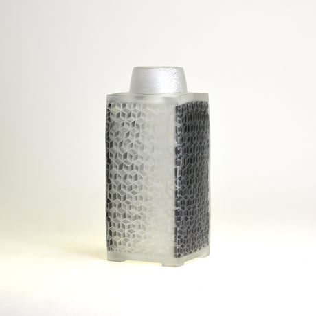 【Glass Art Pot展示作品】モザイク四角花器/佐野猛