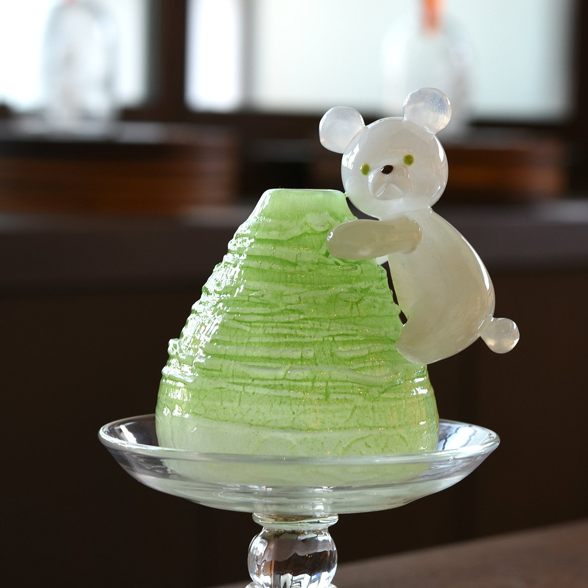 しろくまとかき氷 メロン/下田顕生 029881-2 | 富山ガラス工房