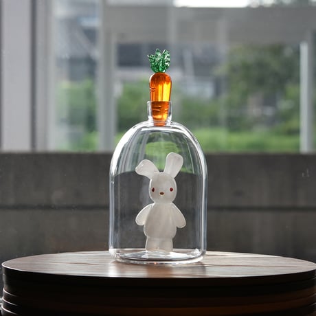 骨董　現代作家　富山ガラス工房　作家作品　縞模様　スカイブルー　かぶら型　花器 骨董 現代作家 富山ガラス工房 作家作品 縞模様 スカイブルー