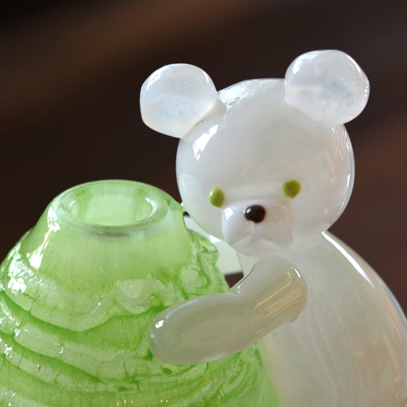 しろくまとかき氷 メロン/下田顕生 029881-2 | 富山ガラス工房