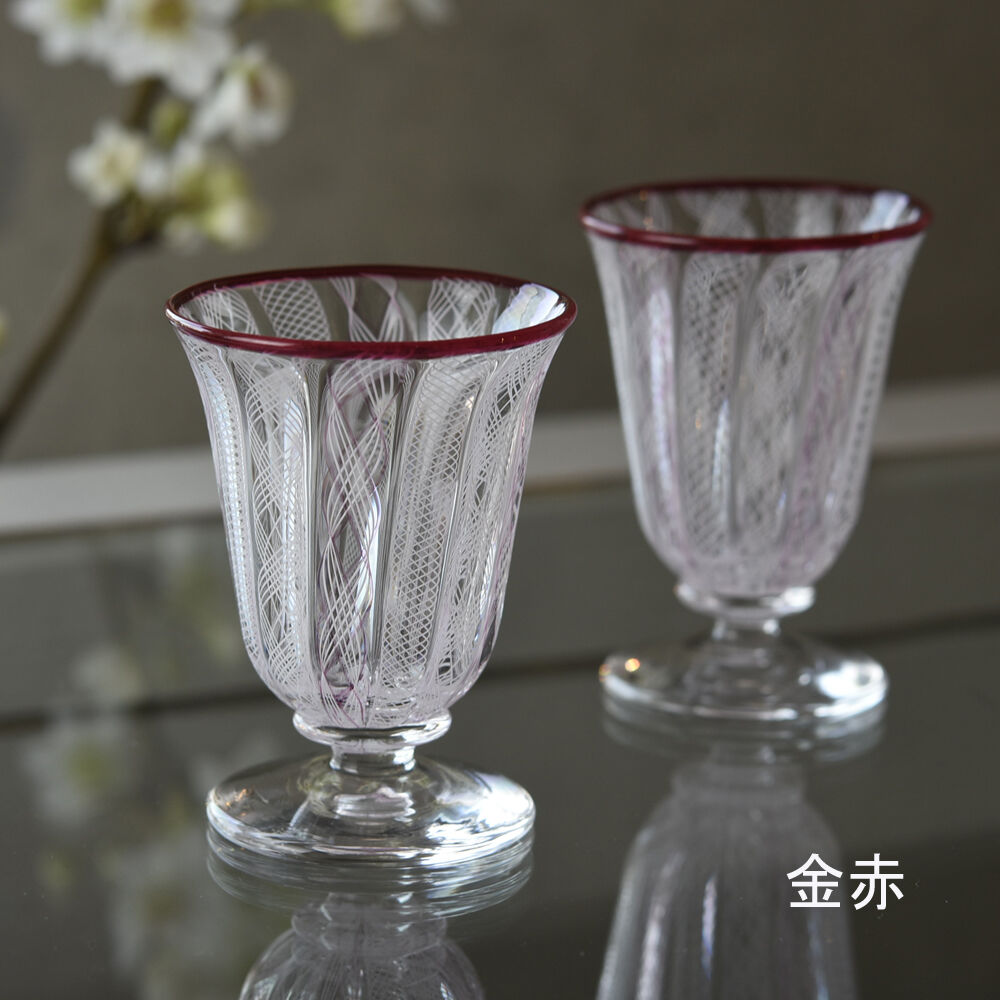 唐物 乾隆ガラス 乾隆硝子 練込模様 盃 5客 合箱付 唐物 乾隆ガラス 乾隆硝子 練込模様 盃 5客 合箱付