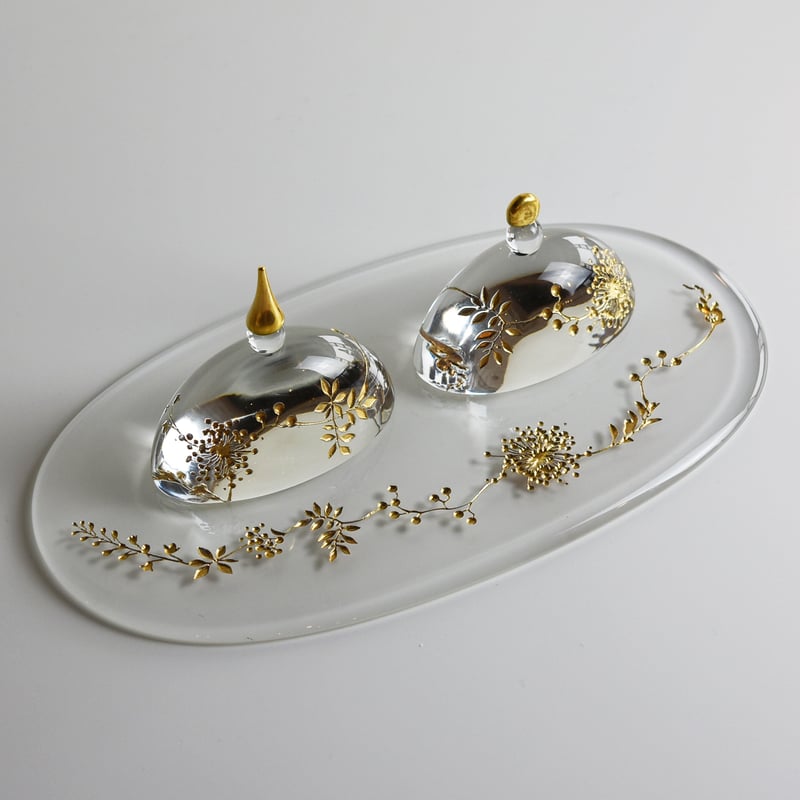 おひなさま 半円（厚）/時澤真美 034608-1-925 | 富山ガラス工房