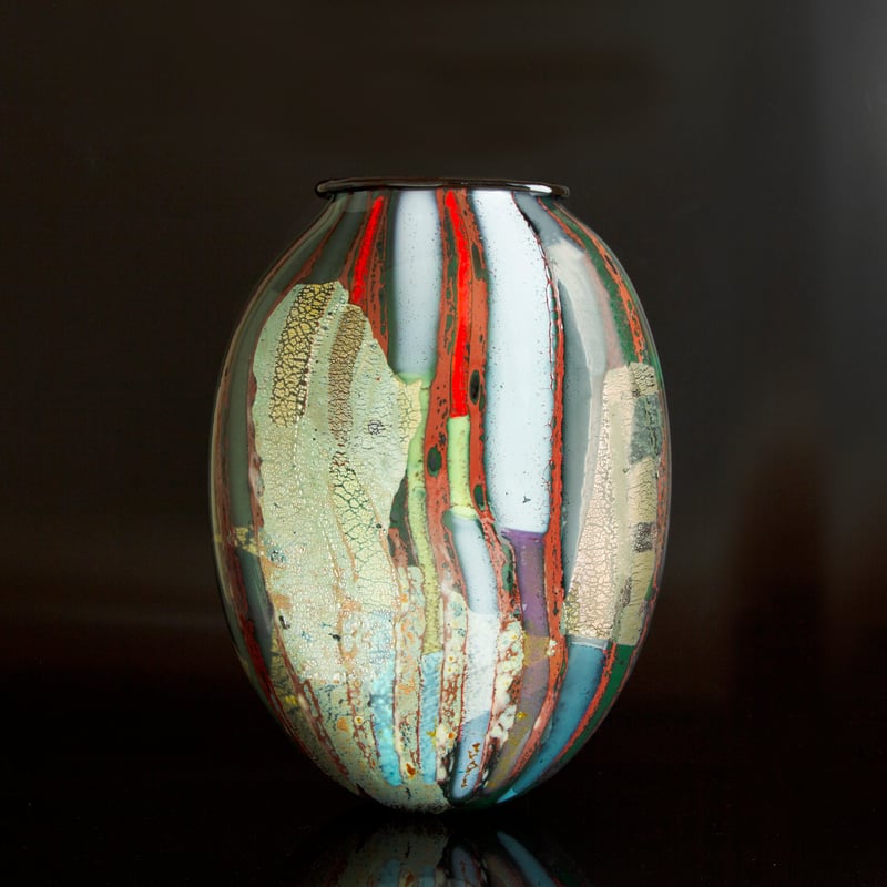 Glass Art Pot展示作品】裂織の器 花器/佐々木俊仁 | 富山ガラス工房