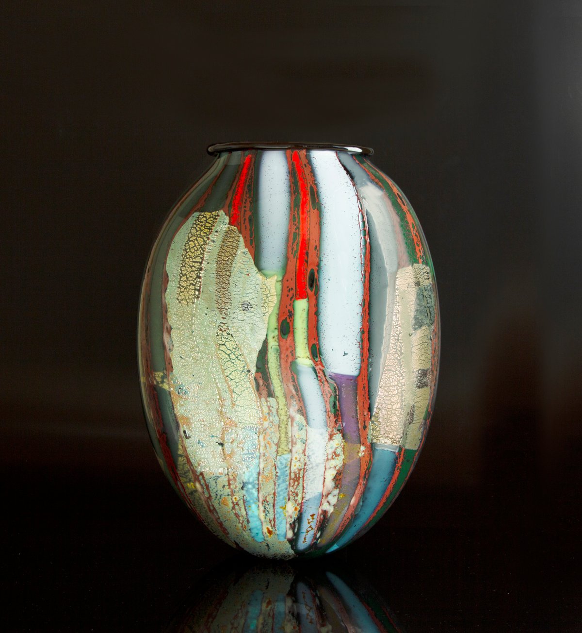 Glass Art Pot展示作品】裂織の器 花器/佐々木俊仁 | 富山ガラス工房