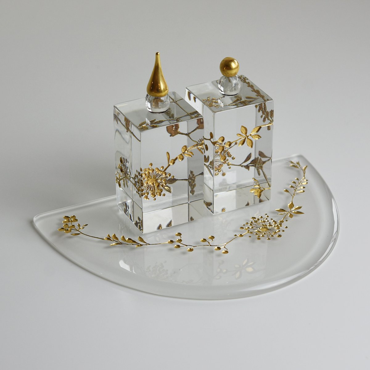 【新品】時澤真美　ガラスのお雛様　おひなさま おひなさま 四角/時澤真美 037114-1-923 | 富山ガラス工房