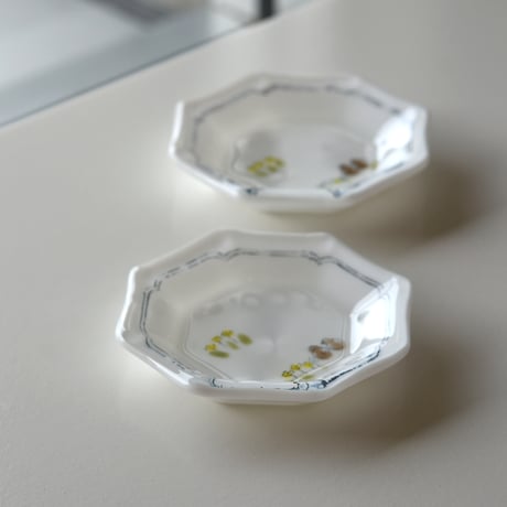 色絵豆皿 ライチョウ/戸島邦子　025478-2-840