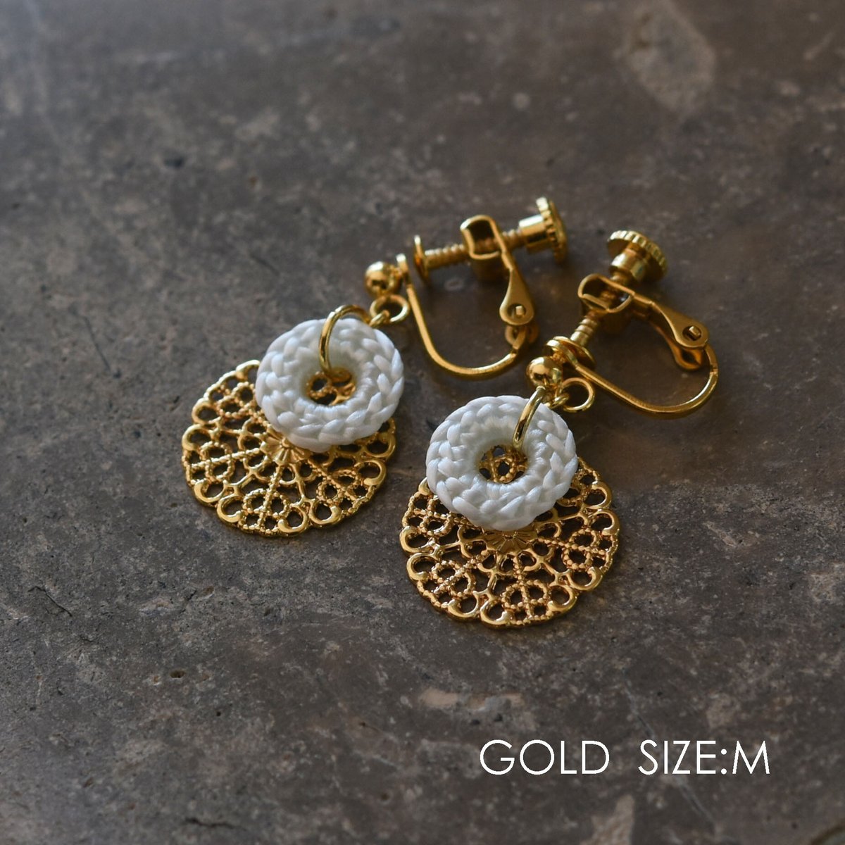 結 レースイヤリング M /伊藤真知子 036354-2-898 | 富山ガラス工房