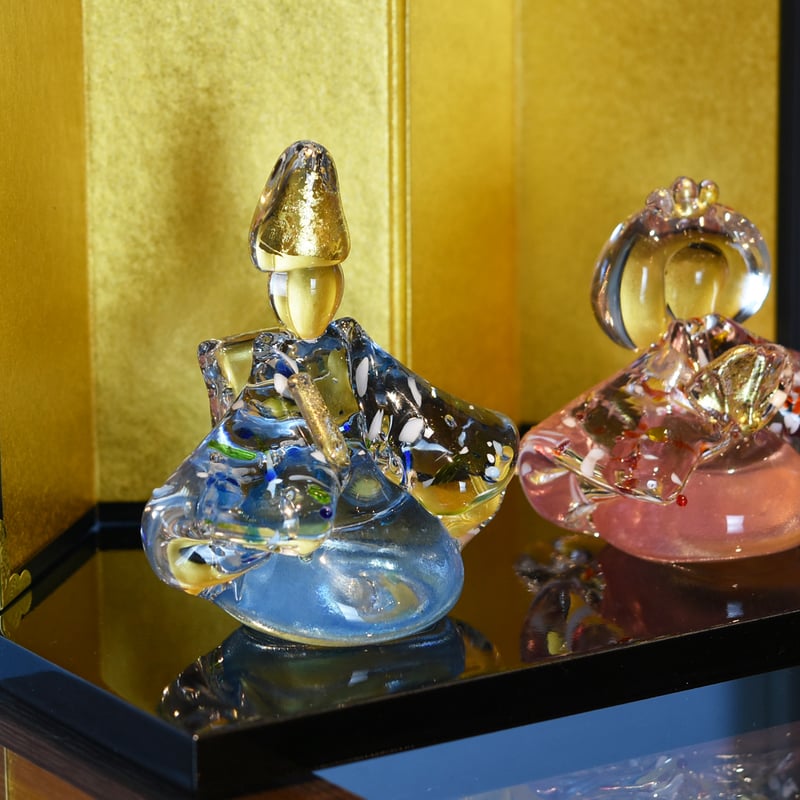 お雛様「花」/鈴木俊也 021935-14-624 | 富山ガラス工房