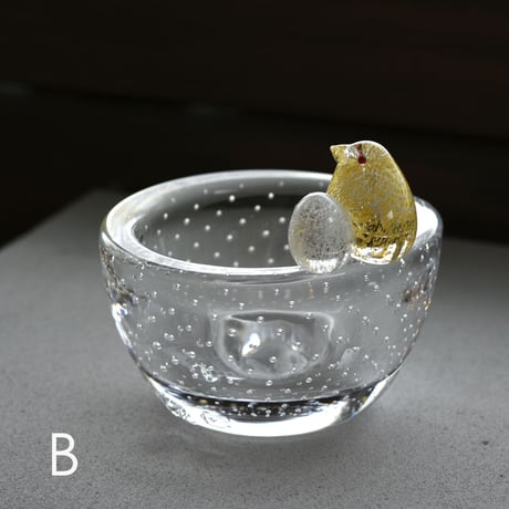 鳥のナッツ入れ たまご付/津坂陽介　037701-1-497