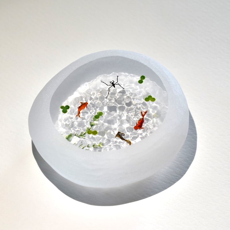 久保裕子ガラス石文鎮鮎