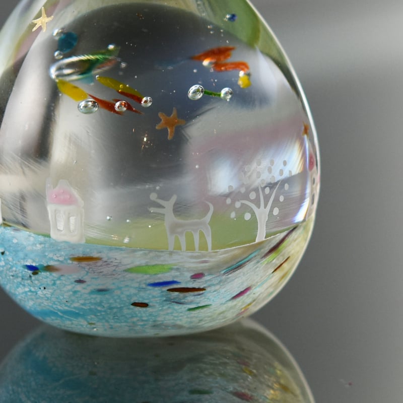 廃盤　  フィギュリン 雪だるま リングフォルダー/ 鈴木知子 036196-2 | 富山ガラス工房