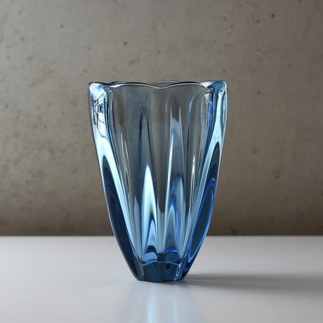 富山アイコニック ALE 輪花グラスL/Remelt-Blue 873
