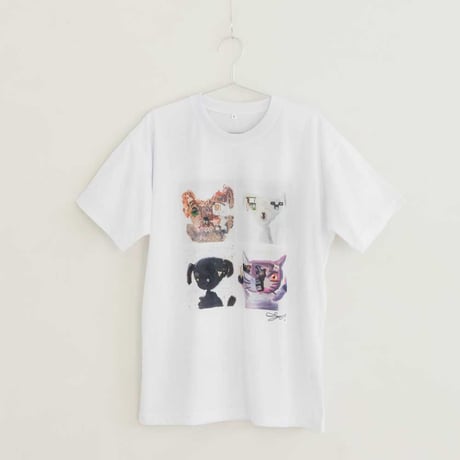 【長坂真護】Tシャツ「POPPY / LUDY / CHO-CHOCORI /  Outstanding cat」（リサイクルポリエステル）