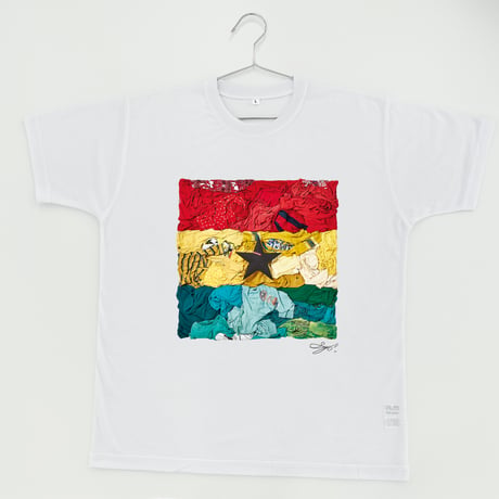【長坂真護】Tシャツ「Ghana's flag」（リサイクルポリエステル）