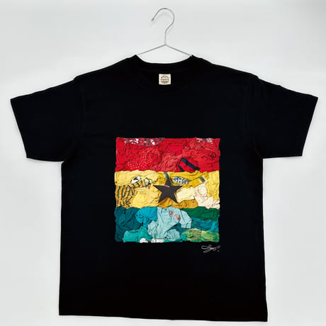 【長坂真護】Tシャツ「Ghana's flag」(オーガニックコットン）