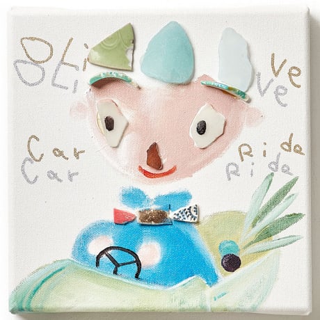 【長坂真護】Tシャツ「OLIVE Car rider」（リサイクルポリエステル）
