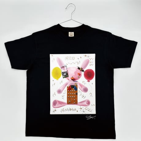 【長坂真護】Tシャツ「ふわふわうさぎ」(オーガニックコットン）