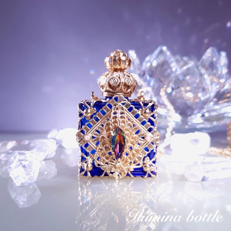 【専用価格】チェコガラス　ボヘミアン　ガラス　香水瓶　3点セット Golden sun 〜黄金の太陽 【ボヘミアンガラス香水瓶・チェコ