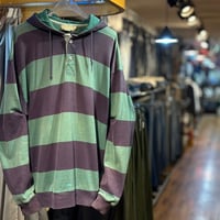 1980's "L.L.Bean"  Multi Border Ragger Hoodie  SIZE：Large