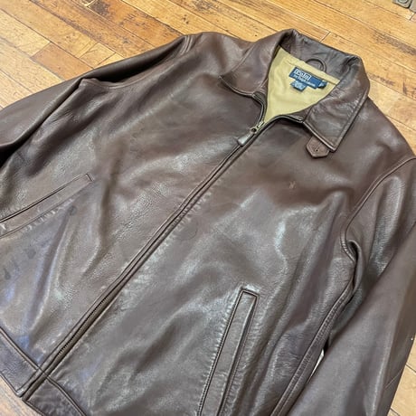 1990’s "Polo by Ralph Lauren"  Leather Swinh Top  SIZE：L