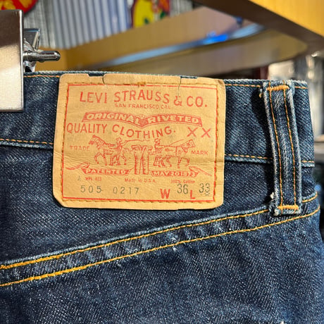 1960's "LEVI'S" 505 BIGE A TYPE     Denim pants    SIZE : W 36 L 32