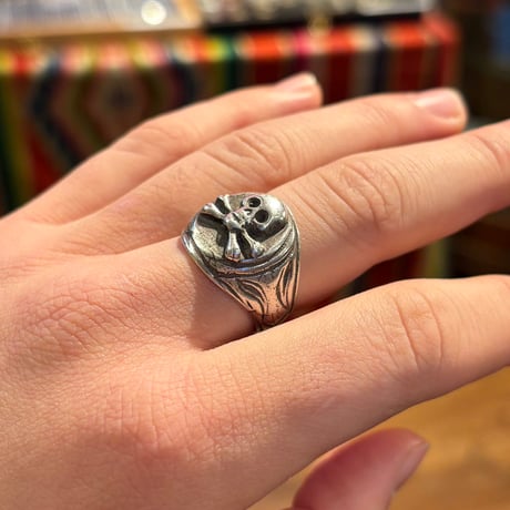 1950's "Biker Skull Ring"  SIZE：19号