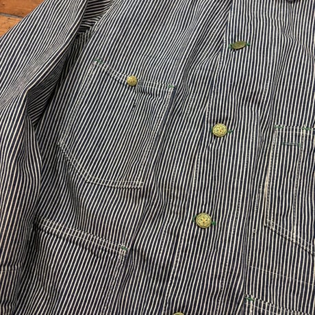 ~1960's "OSHKOSH"  Hickory Denim Coverall Jacket  SIZE：L
