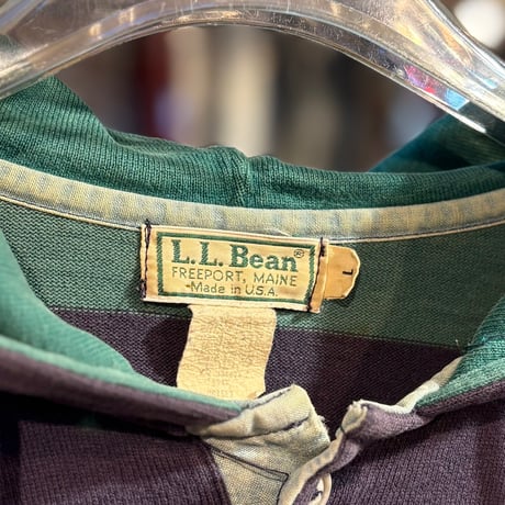1980's "L.L.Bean"  Multi Border Ragger Hoodie  SIZE：Large