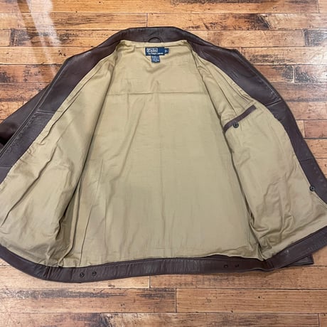 1990’s "Polo by Ralph Lauren"  Leather Swinh Top  SIZE：L