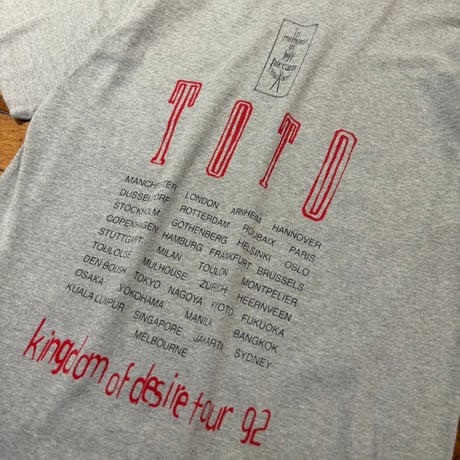 1990's "TOTO"  Short Sleeve Tee  SIZE：M